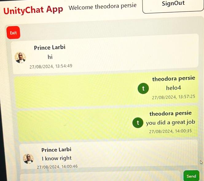 Unity Chat App screenshot
